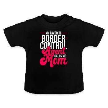Gardes-frontières Gardes-frontières Douanes - T-shirt bio col rond Bébé - noir - Devant