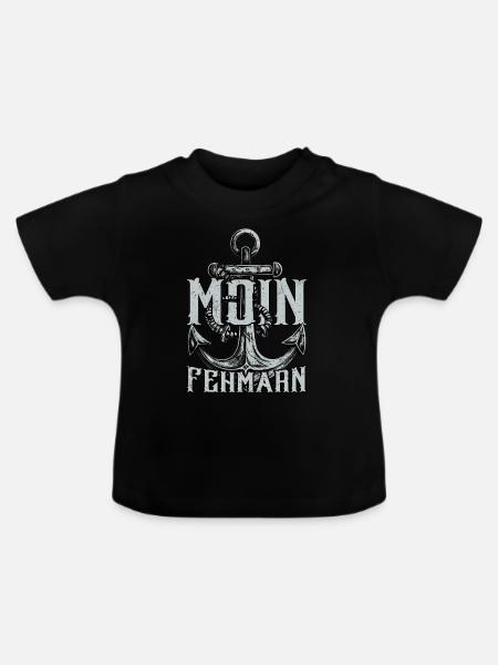 Moin Fehmarn - Baby Bio-T-Shirt mit Rundhals - Schwarz