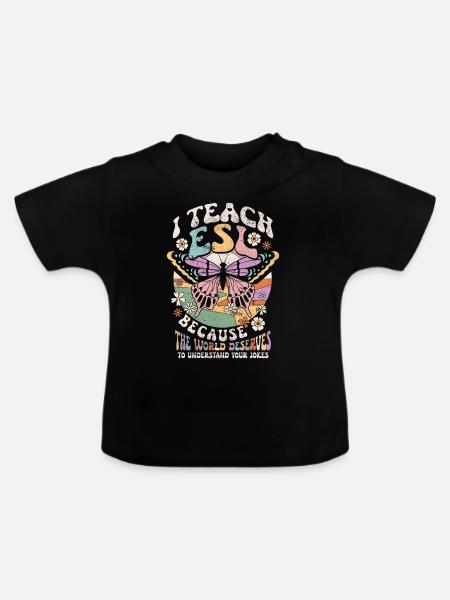 Englischlehrerin Sprachlehrer Englischlehrer - Baby Bio-T-Shirt mit Rundhals - Schwarz