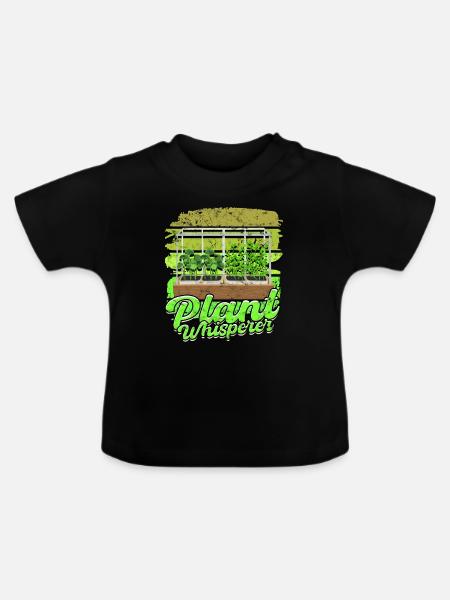 Microgreen Microgreens Plant Whisperer - Baby Bio-T-Shirt mit Rundhals - Schwarz