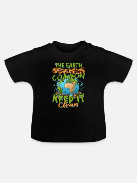 Umweltschützer Umweltschutz - Baby Bio-T-Shirt mit Rundhals - Schwarz