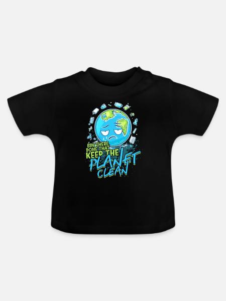 Umweltschutz Umweltschützer Recyceln - Baby Bio-T-Shirt mit Rundhals - Schwarz