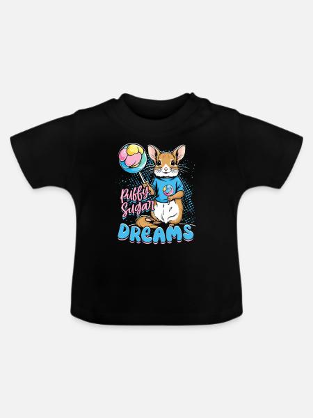 Zuckerwatte Sugar Dreams - Baby Bio-T-Shirt mit Rundhals - Schwarz