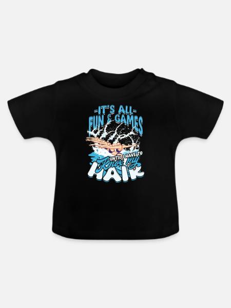 Synchronschwimmen Synchro Schwimmer - Baby Bio-T-Shirt mit Rundhals - Schwarz