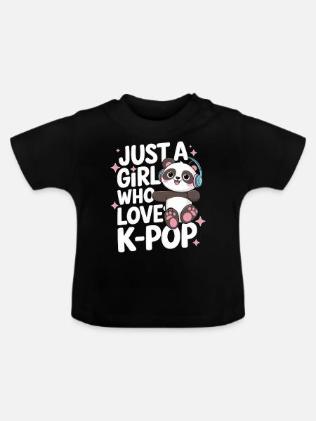 K-Pop Musik Koreanischer Pop - Baby Bio-T-Shirt mit Rundhals - Schwarz