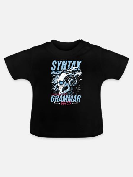Computerlinguist Syntax Error - Baby Bio-T-Shirt mit Rundhals - Schwarz