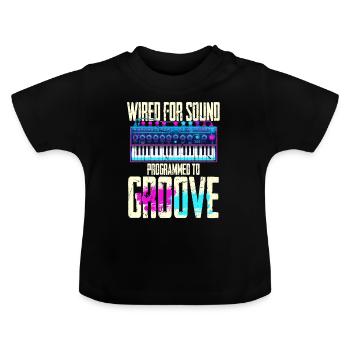 Synthétiseur Synthé Grosse Caisse Câblée Pour Le Son - T-shirt bio col rond Bébé - noir - Devant