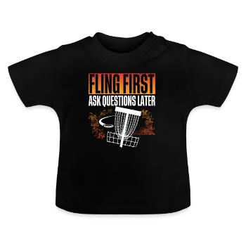 Disc Golf Discgolf - Baby Bio-T-Shirt mit Rundhals - Schwarz - Vorne