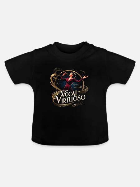 Karaoke Karaokesänger Vocal Virtuoso - Baby Bio-T-Shirt mit Rundhals - Schwarz