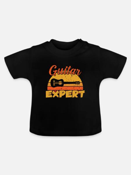 Guitar Expert / Gitarre - Baby Bio-T-Shirt mit Rundhals - Schwarz