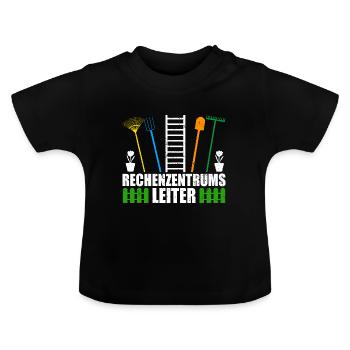 Rechenzentrumsleiter Rechen & Leiter Garten - Baby Bio-T-Shirt mit Rundhals - Schwarz - Vorne