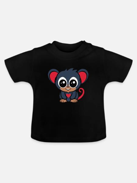 Koboldmaki - Baby Bio-T-Shirt mit Rundhals - Schwarz