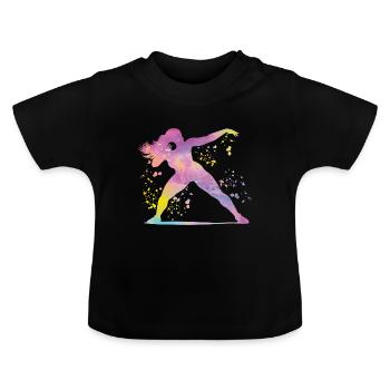 Lanceur de poids Colorsplash Lancer de poids - T-shirt bio col rond Bébé - noir - Devant