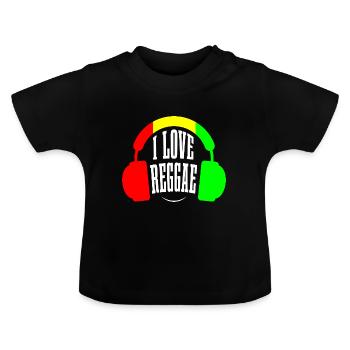Musique reggae - T-shirt bio col rond Bébé - noir - Devant