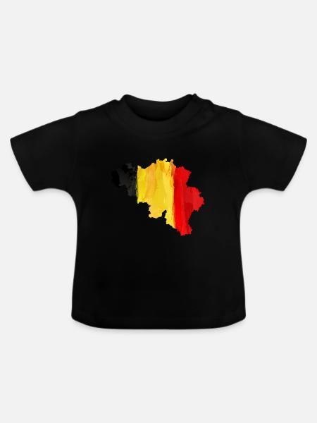 Belgien - Baby Bio-T-Shirt mit Rundhals - Schwarz