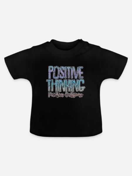 Positive Thinking Positive Outcome 3 - Baby Bio-T-Shirt mit Rundhals - Schwarz