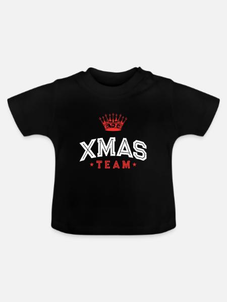 Xmas Team - Baby Bio-T-Shirt mit Rundhals - Schwarz