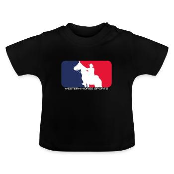 Western Horse Sports Unisex - Baby Organic T-Shirt with Round Neck - black - Front