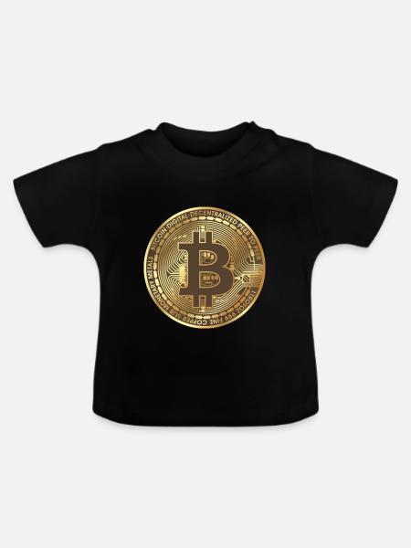 Bitcoin - Baby Bio-T-Shirt mit Rundhals - Schwarz
