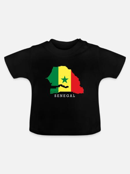 Senegal - Baby Bio-T-Shirt mit Rundhals - Schwarz