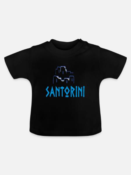 Santorini - Baby Bio-T-Shirt mit Rundhals - Schwarz