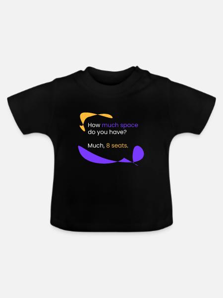 Platz? 8 Plätze. - Baby Bio-T-Shirt mit Rundhals - Schwarz