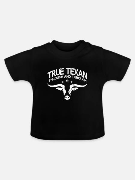 Echter Texaner durch und durch - Baby Bio-T-Shirt mit Rundhals - Schwarz