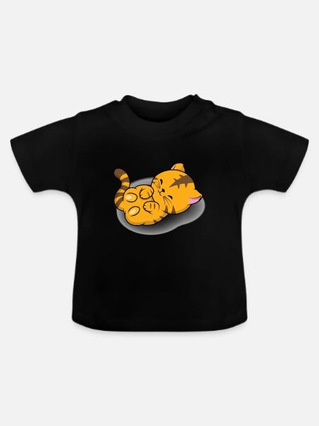 Kätzchen Niedlich - Baby Bio-T-Shirt mit Rundhals - Schwarz