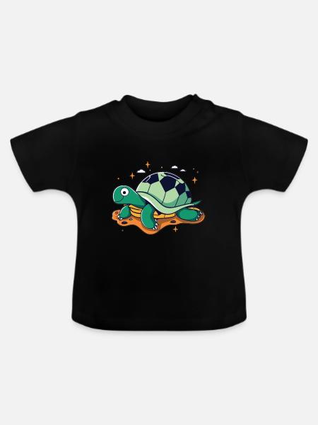 Schildkröte: Majestätische Langsamkeit - Baby Bio-T-Shirt mit Rundhals - Schwarz
