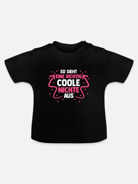 Coole Nichte - Baby Bio-T-Shirt mit Rundhals - Schwarz