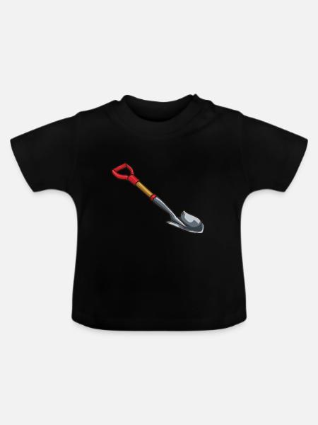 Schaufel - Baby Bio-T-Shirt mit Rundhals - Schwarz