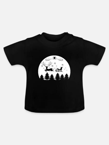 Weihnachtsmann Lebkuchen Rentier Winter - Baby Bio-T-Shirt mit Rundhals - Schwarz