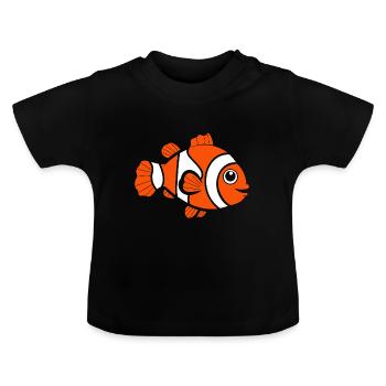 Poisson clown - T-shirt bio col rond Bébé - noir - Devant