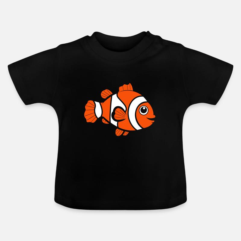 Clownfisch - Baby Bio-T-Shirt mit Rundhals - Schwarz