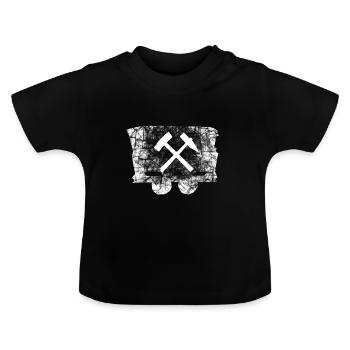 Lore HAMMER ZEICHEN BERGBAU SYMBOL rostig schwarz - Baby Bio-T-Shirt mit Rundhals - Schwarz - Vorne