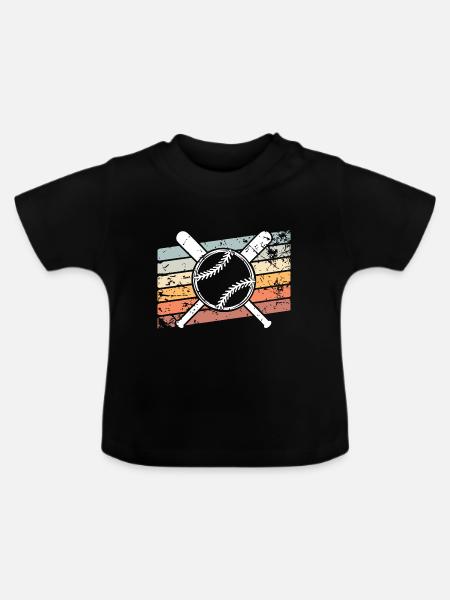 Baseball - Baby Bio-T-Shirt mit Rundhals - Schwarz