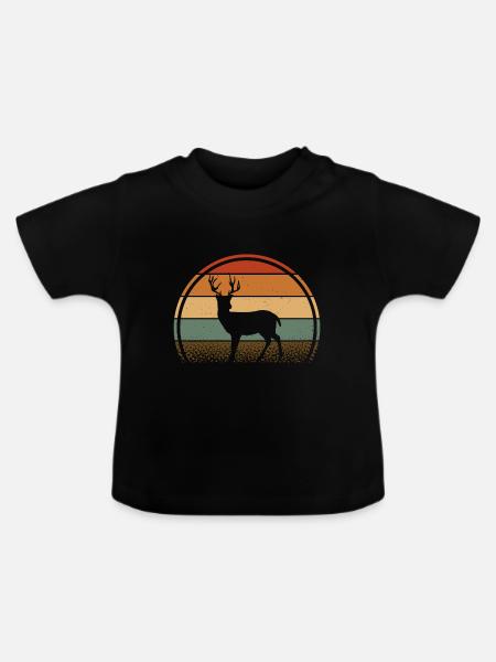 Reh - Baby Bio-T-Shirt mit Rundhals - Schwarz