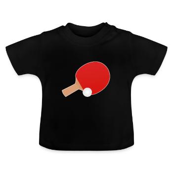 Table Tennis Vintage Racket Sports Net Ball - Baby Organic T-Shirt with Round Neck - black - Front