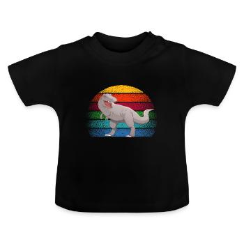 Dinosaure carnivore coloré - T-shirt bio col rond Bébé - noir - Devant