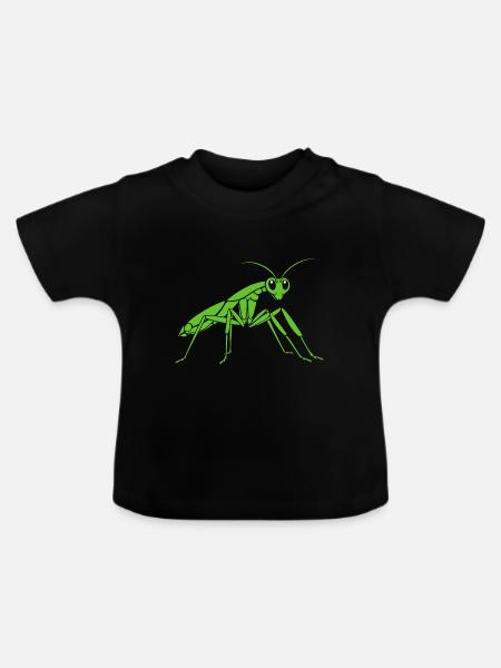 Gottesanbeterin - Baby Bio-T-Shirt mit Rundhals - Schwarz