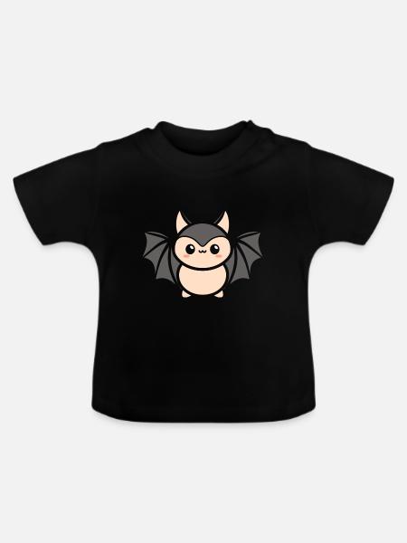Fledermaus - Baby Bio-T-Shirt mit Rundhals - Schwarz