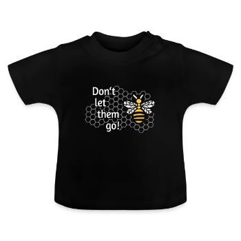 Save the Bees - Save the Bees - Baby Organic T-Shirt with Round Neck - black - Front