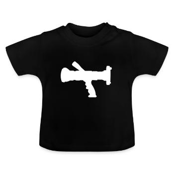 Feuerwehr hollow jet pipe jet pipe - Baby Organic T-Shirt with Round Neck - black - Front