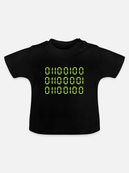 DAD - in Binär - Baby Bio-T-Shirt mit Rundhals - Schwarz