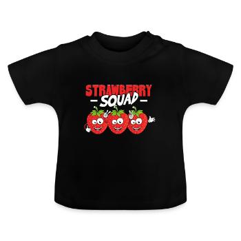 Strawberry Squad - Baby Bio-T-Shirt mit Rundhals - Schwarz - Vorne