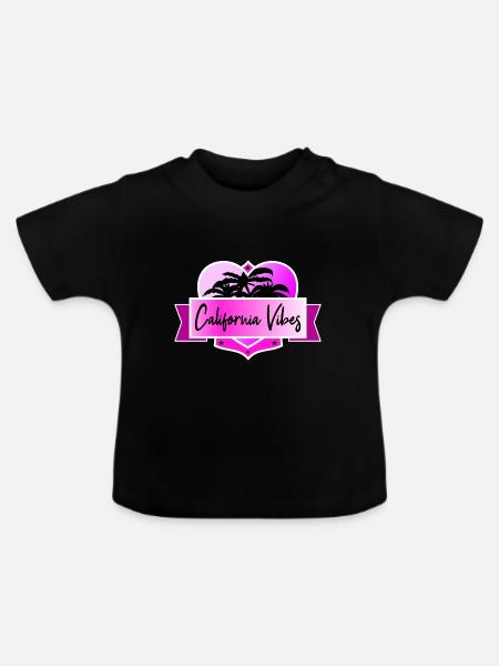 California Vibes - Baby Bio-T-Shirt mit Rundhals - Schwarz