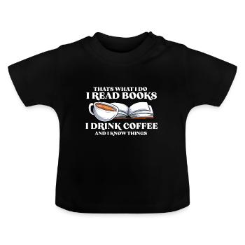 Lesen - Baby Bio-T-Shirt mit Rundhals - Schwarz - Vorne