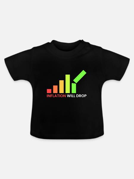 die Inflation wird sinken - Baby Bio-T-Shirt mit Rundhals - Schwarz