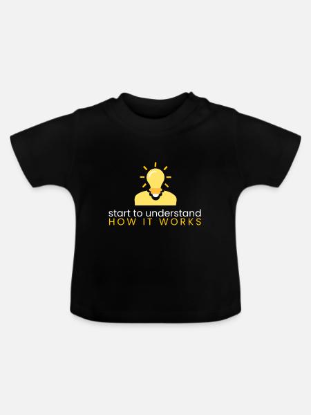 verstehen, wie es funktioniert - Baby Bio-T-Shirt mit Rundhals - Schwarz