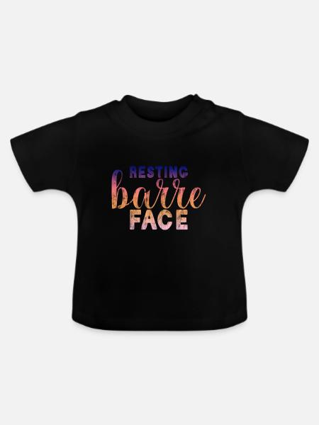 Resting Barre Face 3 - Baby Bio-T-Shirt mit Rundhals - Schwarz